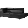 Beliani 5 vietų kampinė sofa NORREA, dirbtinė oda, juoda, kairinė