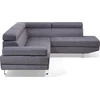 Beliani 5 vietų kampinė sofa NORREA pilka, kairinė