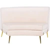 Beliani Pusapvalė sofa 4 asmenims MOSS veliūrinė šviesiai smėlio spalvos