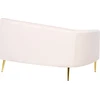 Beliani Pusapvalė sofa 4 asmenims MOSS veliūrinė šviesiai smėlio spalvos