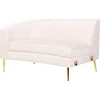 Beliani Pusapvalė sofa 4 asmenims MOSS veliūrinė šviesiai smėlio spalvos