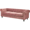 Sofa Beliani Poilsio komplektas 4 asmenims CHESTERFIELD veliūrinis rožinis