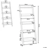 Beliani Ladder Rock 5 lentynos tamsios medienos su balta MOBILE TRIO