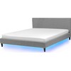 Beliani LED lova FITOU 180 x 200 cm šviesiai pilka