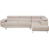 Beliani 5-vietė kampinė sofa NORREA, šviesiai smėlio spalvos, kairinė