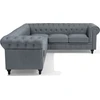 Beliani 6 vietų kampinė sofa CHESTERFIELD, pilka, kairinė