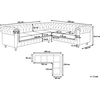 Beliani 6 vietų kampinė sofa CHESTERFIELD, pilka, kairinė