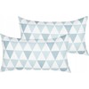 Beliani 2 sodo pagalvių rinkinys TRIFOS Geometrinis raštas 40 x 70 cm Mėlynas