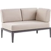 Lauko baldų komplektas Beliani Sodo kampinė sofa su staliuku 6 asmenims RIMA III kairinė smėlio spalvos metalinė modulinė