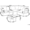 Lauko baldų komplektas Beliani Sodo kampinė sofa su staliuku 6 asmenims RIMA III kairinė, pilka, metalinė, modulinė