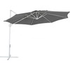 Beliani Lumarko Garden Umbrella - 295 cm tamsiai pilka su balta SAVONA II!
