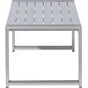 Beliani Sodo kavos staliukas SALERNO 90 cm 50 cm metalinis šviesiai pilkas