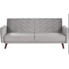 Beliani Trivietė išskleidžiama sofa SENJA, veliūras, šviesiai pilka