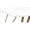 Beliani Valgomojo stalas MOLDEN marmuro imitacija/auksinis 150 cm 80 cm