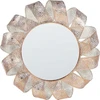 Beliani Sieninis veidrodis MANGALORE 54 cm metalinis baltas
