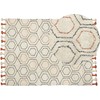Beliani Medvilnės kilimas 140 x 200 cm beige- oranžinė HAJIPUR Lumarko!