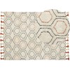 Beliani Medvilnės kilimėlis 160 x 230 cm beige- oranžinė HAJIPUR Lumarko!