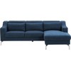 Beliani Keturvietė kampinė sofa GLOSLI tamsiai mėlyna, kairinė