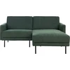 Beliani 2 vietų kampinė sofa BREDA tamsiai žalia kairinė