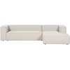 Beliani Kamninė sofa VERNON 3 asmenų, šviesiai smėlio spalvos, kairinė