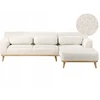 Beliani Trivietė kampinė sofa SIMOS Boucle balta kairinė