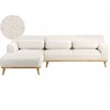 Beliani 3 asmenų kampinė sofa SIMOS, bouclé audinys, balta, dešininė