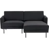 Beliani Kampinė sofa 2 asmenims BREDA, juoda, kairinė
