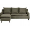 Beliani Trivietė kampinė sofa ELVENES Veliūrinė Tamsiai žalia Dešininė