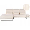 Beliani 4 vietų kampinė sofa IKAST, velveto audinys, smėlio spalvos, dešininė