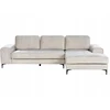 Beliani 4 asmenų kampinė sofa KIRUNA, veliūras, šviesiai smėlio spalvos, kairinė