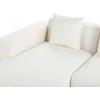 Beliani 4-vietė kampe sofa LUNGO Boucle, balta su otomanu, dešininė