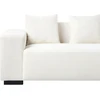 Beliani 4 vietų kampinė sofa LUNGO, „Boucle“ audinys, balta, su otomanu, kairinė