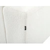 Beliani 4-vietė kampe sofa LUNGO Boucle, balta su otomanu, dešininė