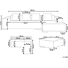 Beliani 4 vietų kampinė sofa LUNGO, „Boucle“ audinys, balta, su otomanu, kairinė
