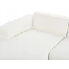 Beliani 4-vietė kampe sofa LUNGO Boucle, balta su otomanu, dešininė