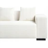 Beliani 4-vietė kampe sofa LUNGO Boucle, balta su otomanu, dešininė