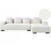Beliani 4 vietų kampinė sofa LUNGO, „Boucle“, balta, kairinė