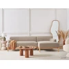 Beliani Trijų vietų kampinė sofa SOSJO, smėlio ir pilkos spalvos, kairinė