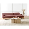 Beliani Trivietė kairinė kampinė sofa SOSJO burgundo spalvos