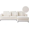 Beliani 4 vietų kampinė sofa OSLO Boucle balta kairinė