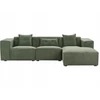 Beliani Trivietė kampinė sofa DOLVA, šenilinė, tamsiai žalia, kairinė