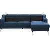 Beliani Keturvietė kampinė sofa GLOSLI tamsiai mėlyna, kairinė