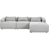 Beliani Trivietė kampinė sofa SVANSELE pilka, kairinė