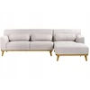 Beliani 3 vietų kampinė sofa SIMOS šviesiai pilka, kairinė