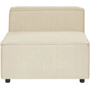 Beliani Modulinė 2 vietų sofa APRICA iš sintetinio lino, bežinė su otomanu, dešininė