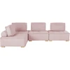 Beliani 4 vietų modulinė kampinė sofa TIBRO dešininė rožinė