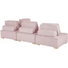 Beliani 4 vietų modulinė kampinė sofa TIBRO dešininė rožinė