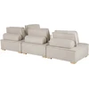 Beliani Modulinė kampinė sofa 4 asmenims TIBRO, dešininė, šviesi smėlio spalva