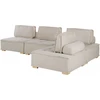 Beliani Modulinė kampinė sofa 4 asmenims TIBRO, dešininė, šviesi smėlio spalva