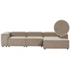 Beliani Keturvietė modulinė kampinė sofa ARDAL, kairinė, šviesiai ruda, velvetas